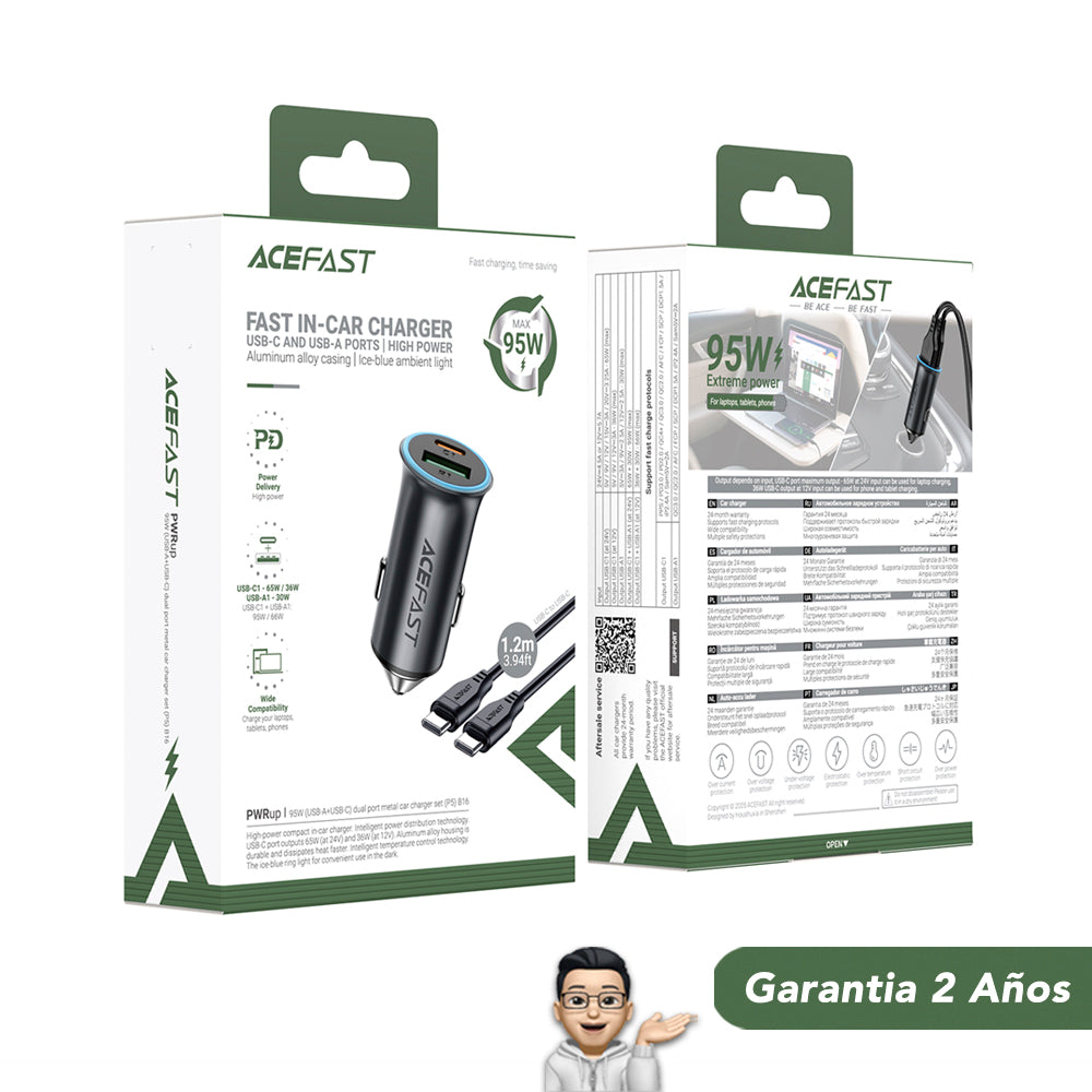 ACEFAST B16 Cargador de Auto Rápido hasta 95 Watts