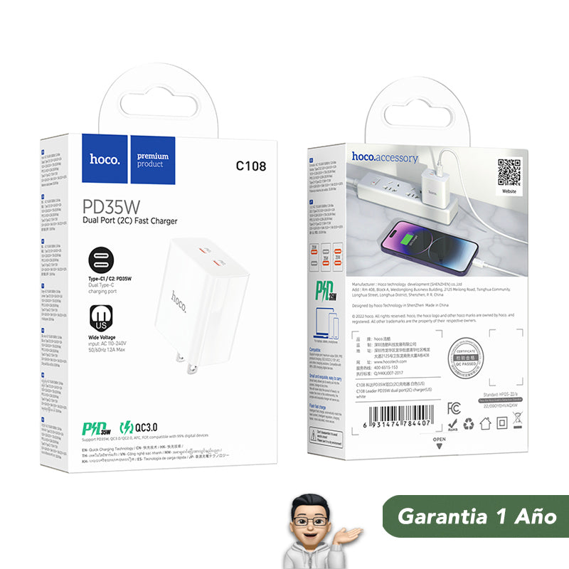 HOCO C108 Cargador Super Rápido 35 Watts