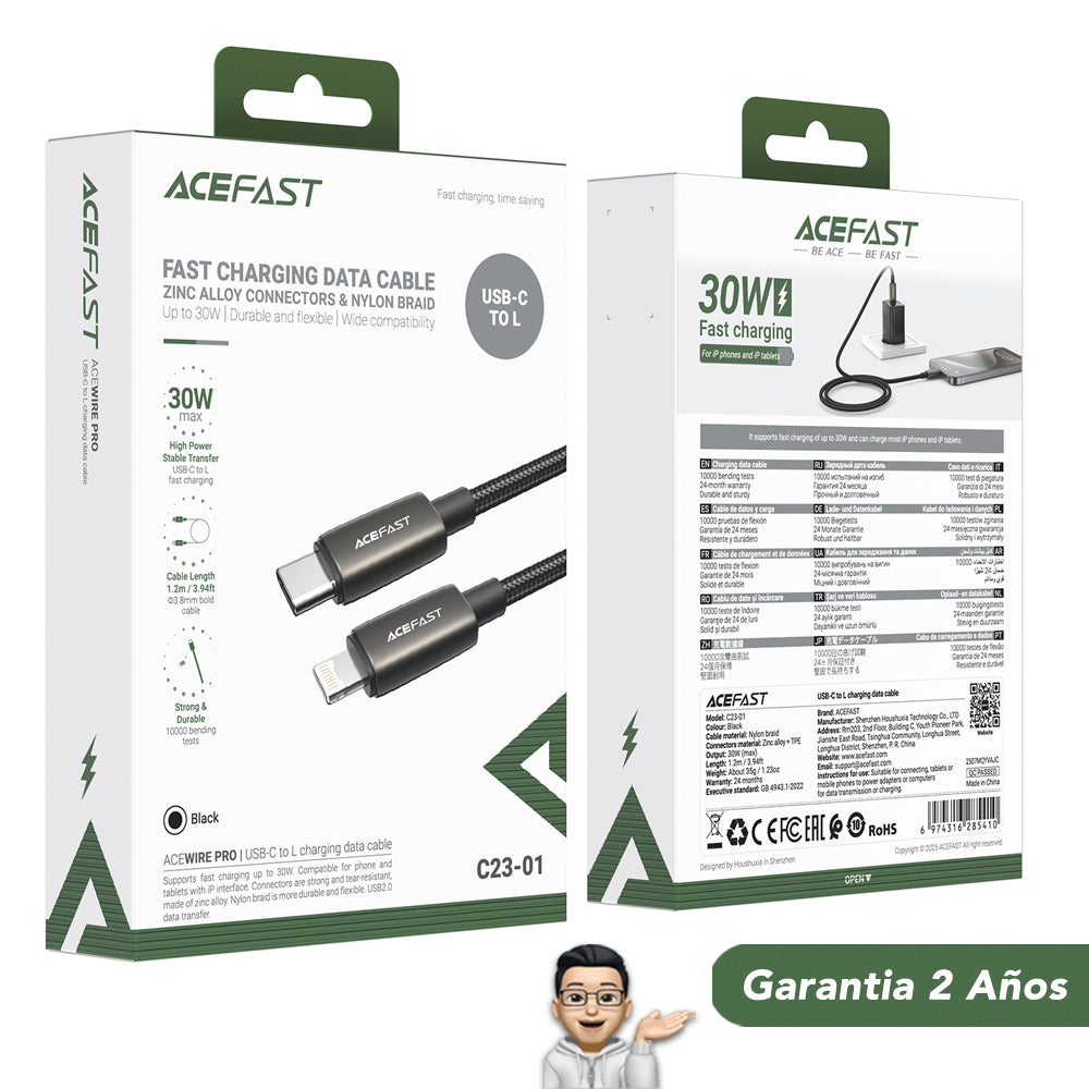 ACEFAST C23-01 Cable Tipo C para iPhone