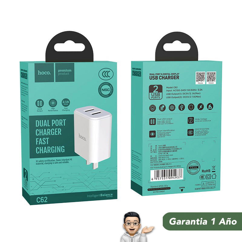 HOCO C62 Cargador Rápido 12 Watts