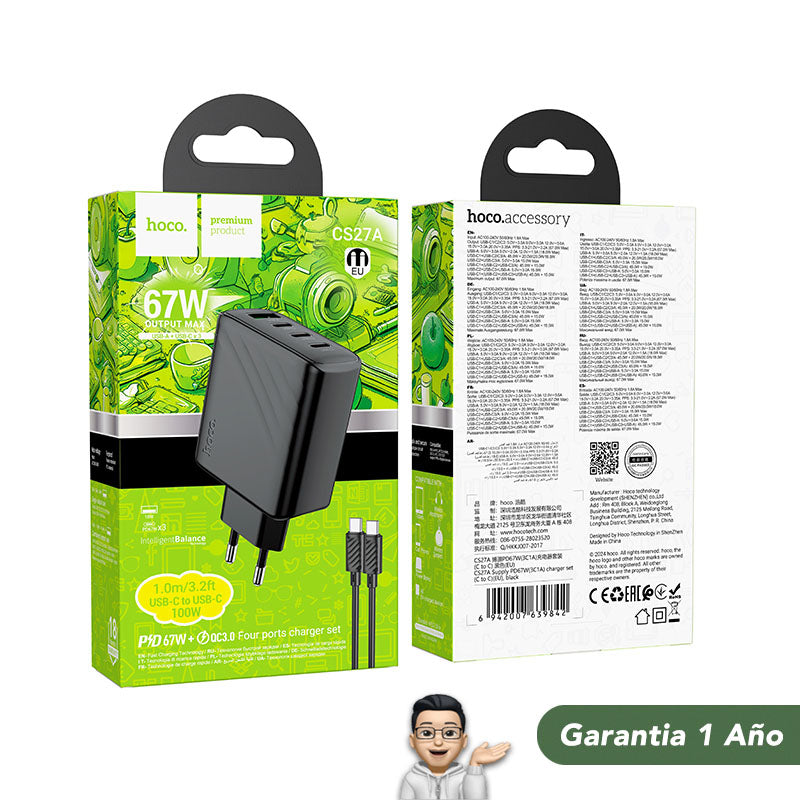 HOCO CS27 set Cargador Rápido a 67 Watts