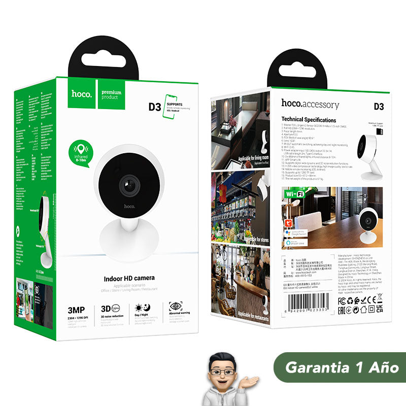 HOCO D3 Cámara de Seguridad para Interiores FULL HD