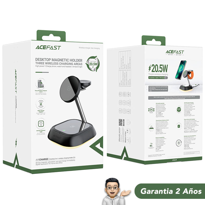 ACEFAST E16 Cargador inalámbrico 3en1
