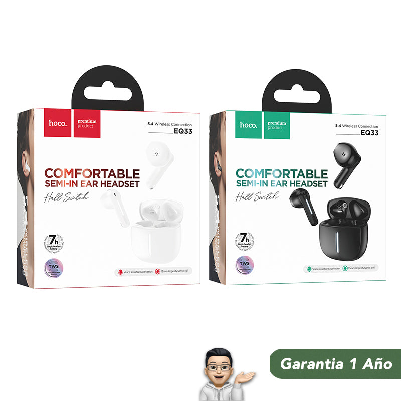 HOCO EQ33 Audífonos TWS compatible con APP