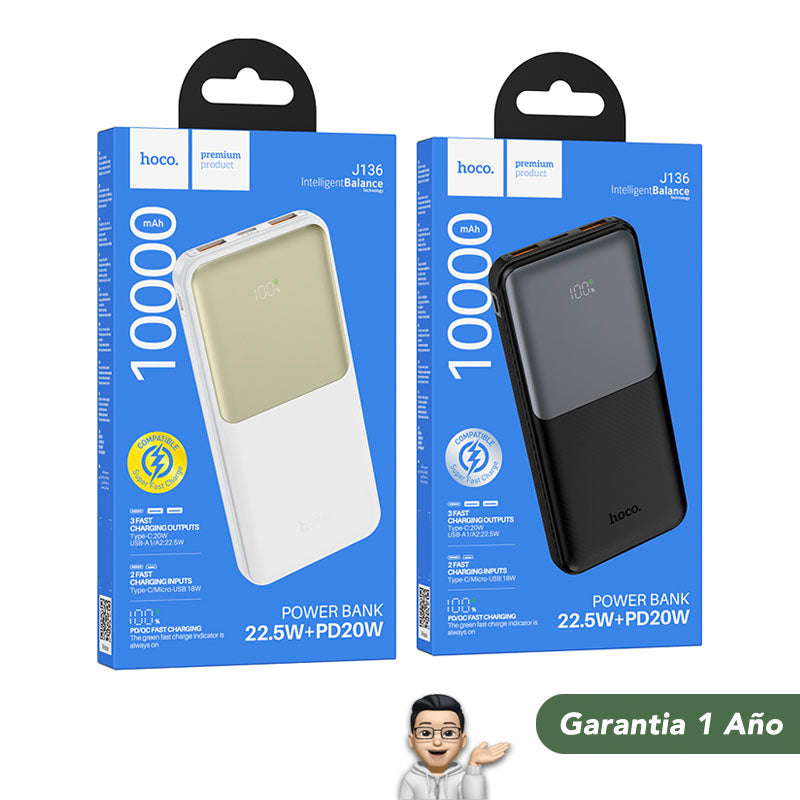 HOCO J136 de 10000 mAh Carga Rápida