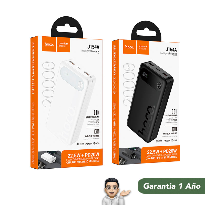 HOCO J154A de 20000 mAh Carga Rápida