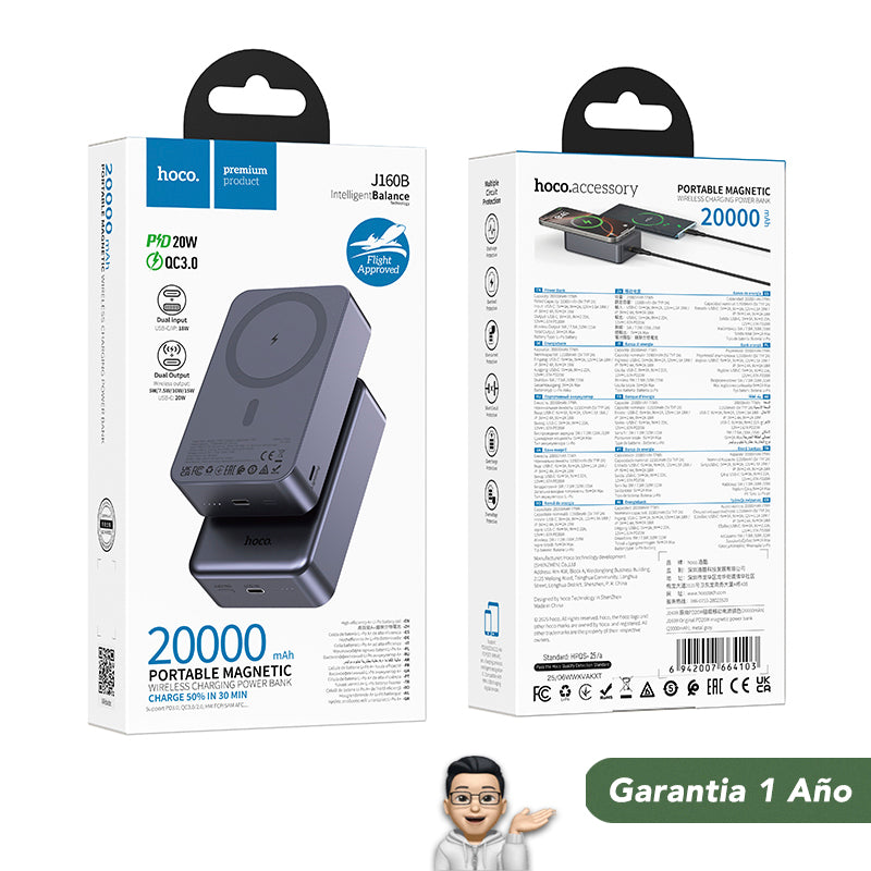 HOCO J160B de 20000 mAh Carga rápida Magsafe