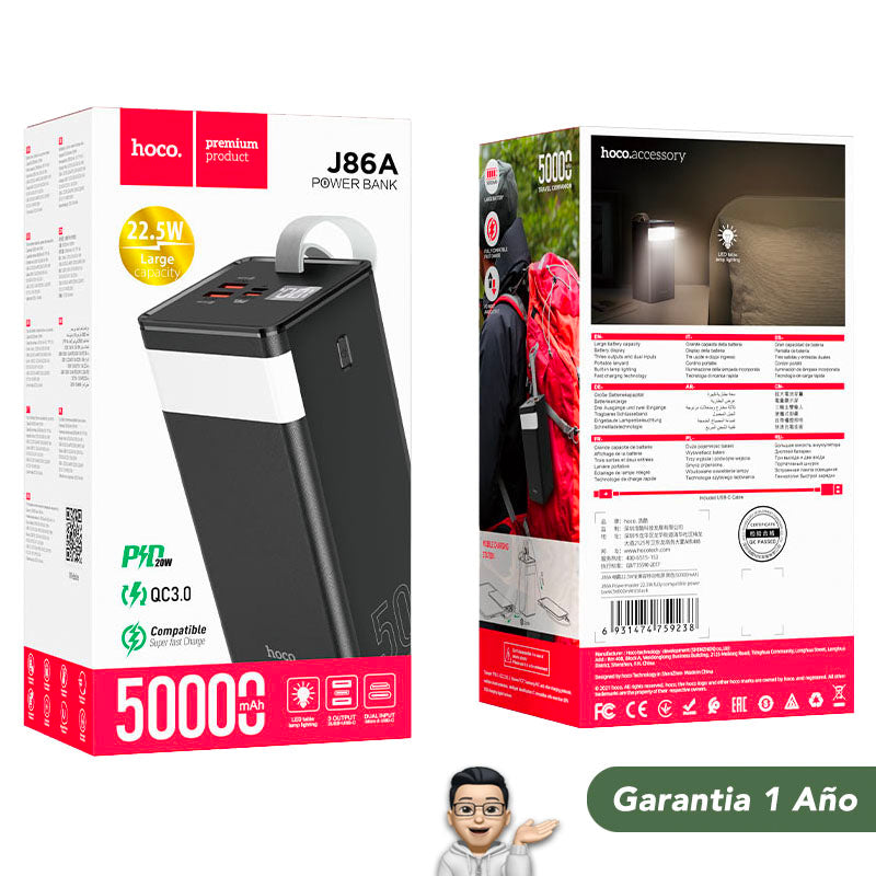 HOCO J86A de 50000 mAh Carga Rapida