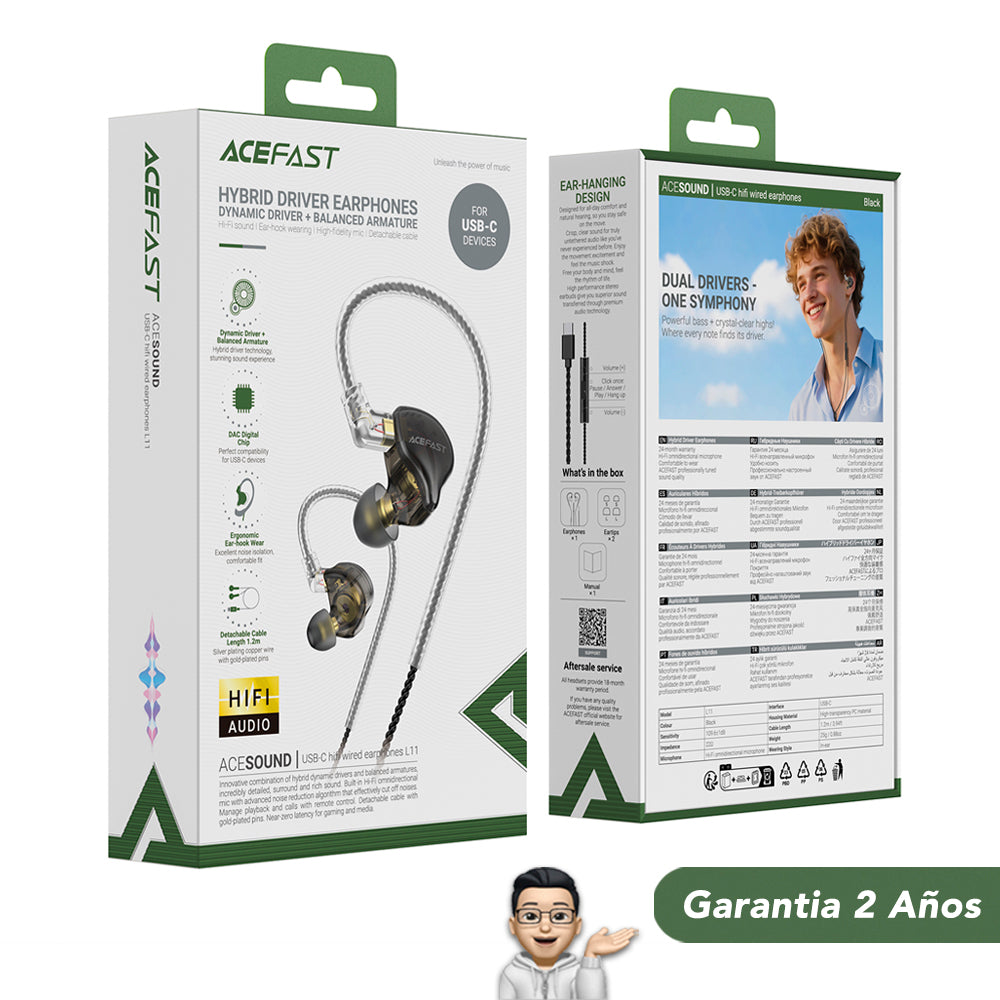 ACEFAST L11 Audífonos Tipo C Hi-Fi