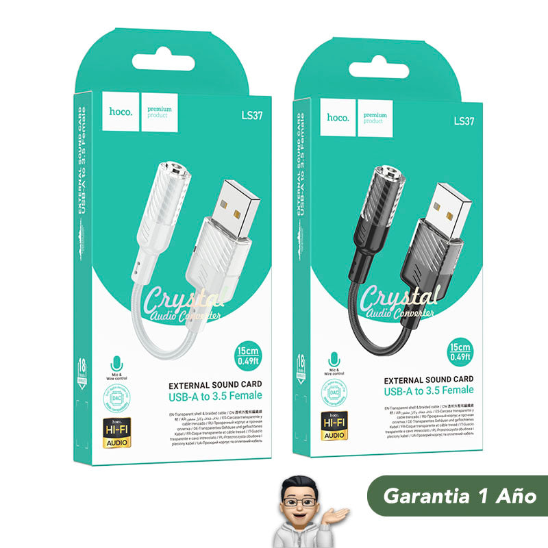 HOCO LS37 Adaptador Jack 3.5 mm a USB