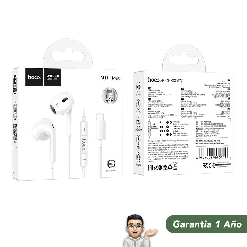HOCO M111 Max Audífonos para iPhone