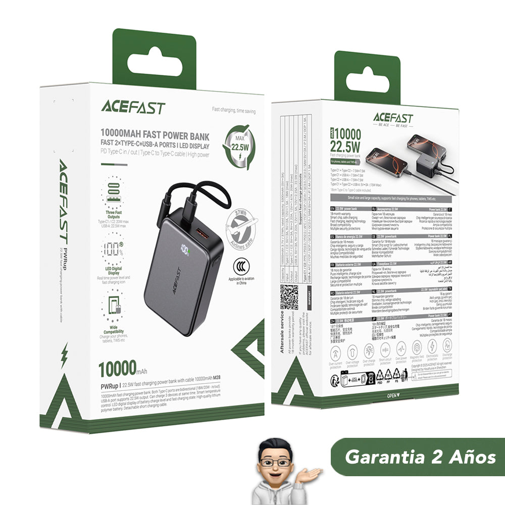 ACEFAST M28 de 10000 mAh Carga Rápida