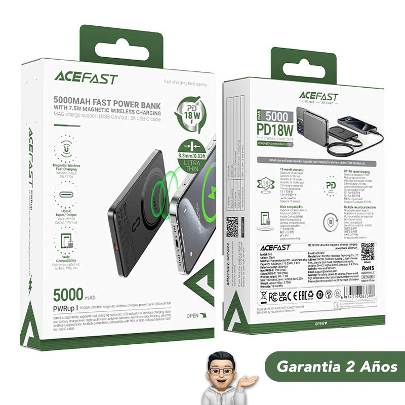 ACEFAST M8 de 5000 Carga rápida Magsafe Ultrafino