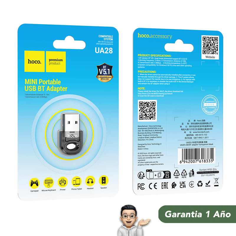 HOCO UA28 Adaptador USB Bluetooth
