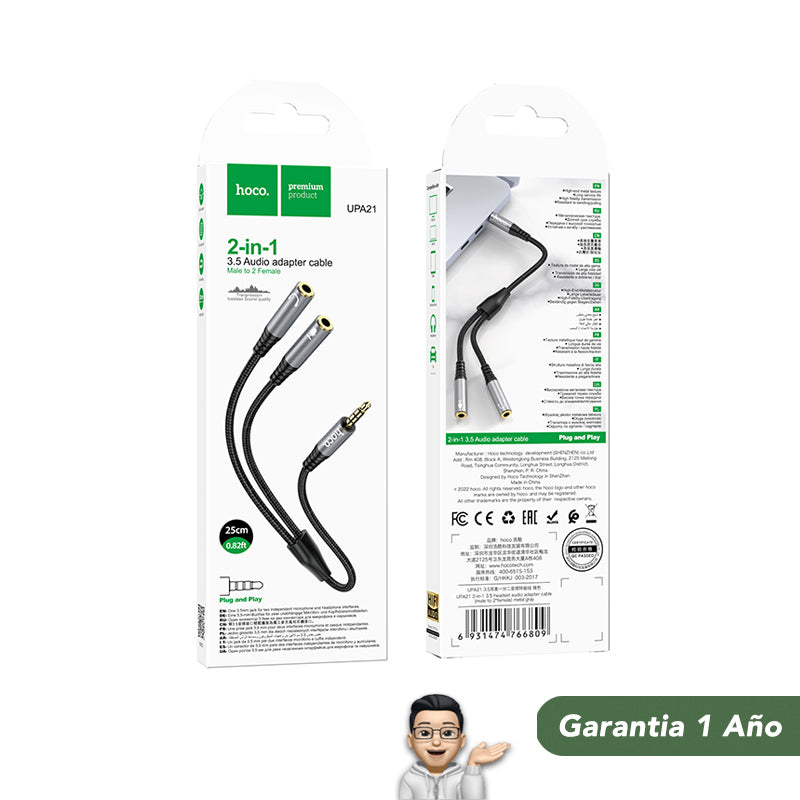 HOCO UPA21 Adaptador de audio 2en1