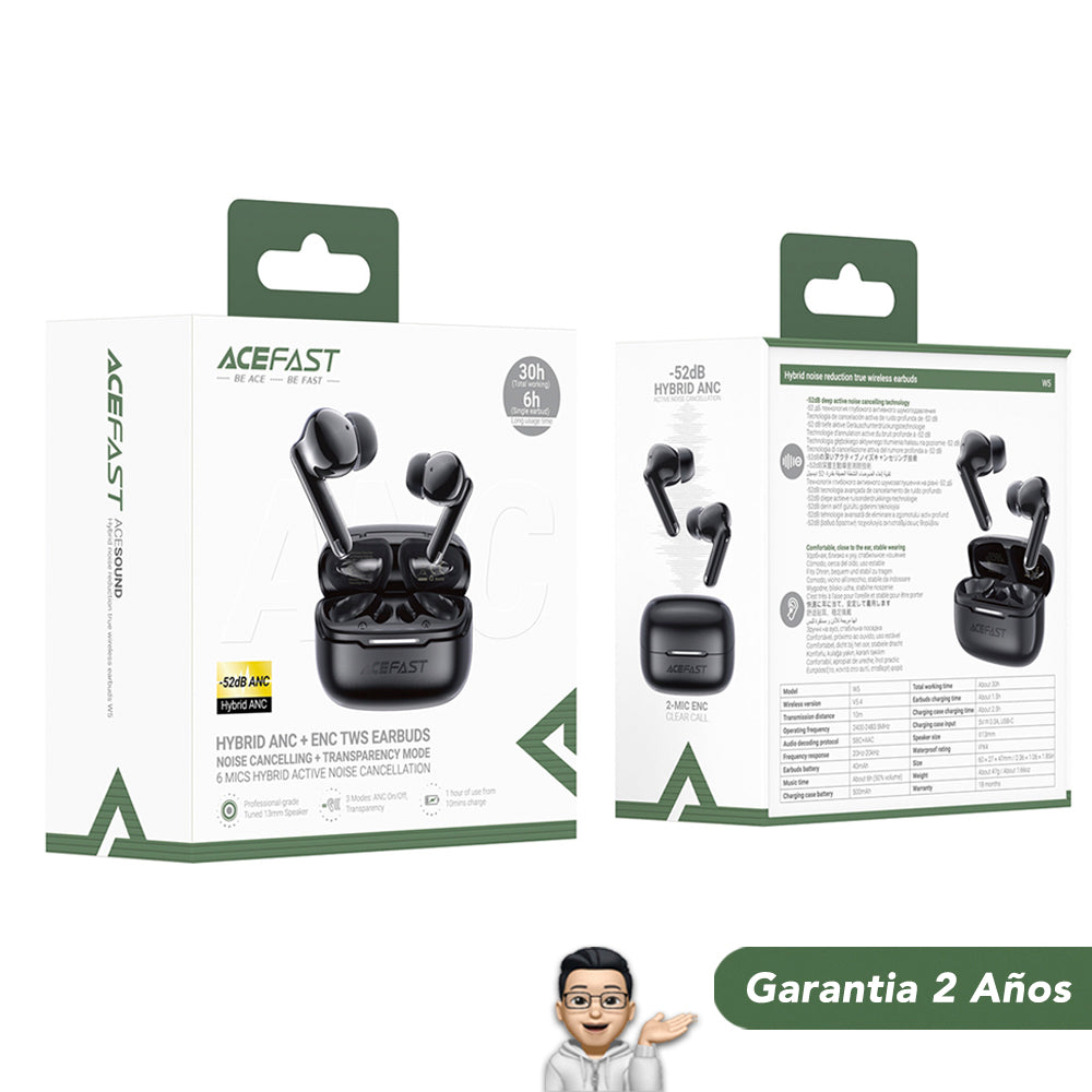 ACEFAST W5 Audífonos TWS con ANC y ENC