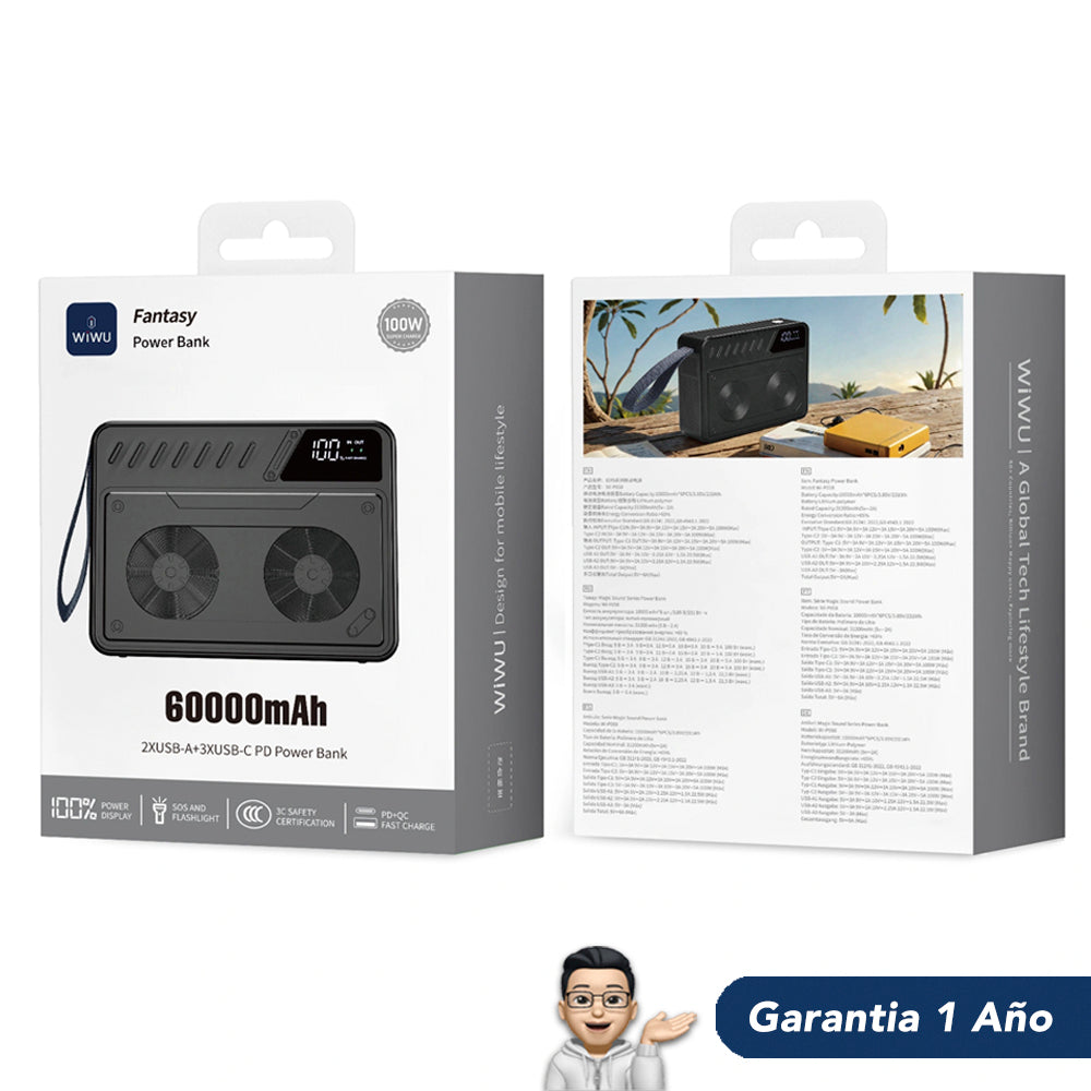 WIWU Wi-P58 de 60000 mAh Carga rápida 100 Watts