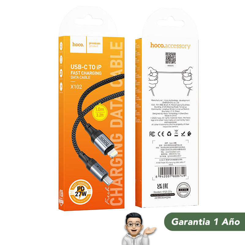 HOCO X102 Cable Tipo C para iPhone / 27 Watts / 1 metro