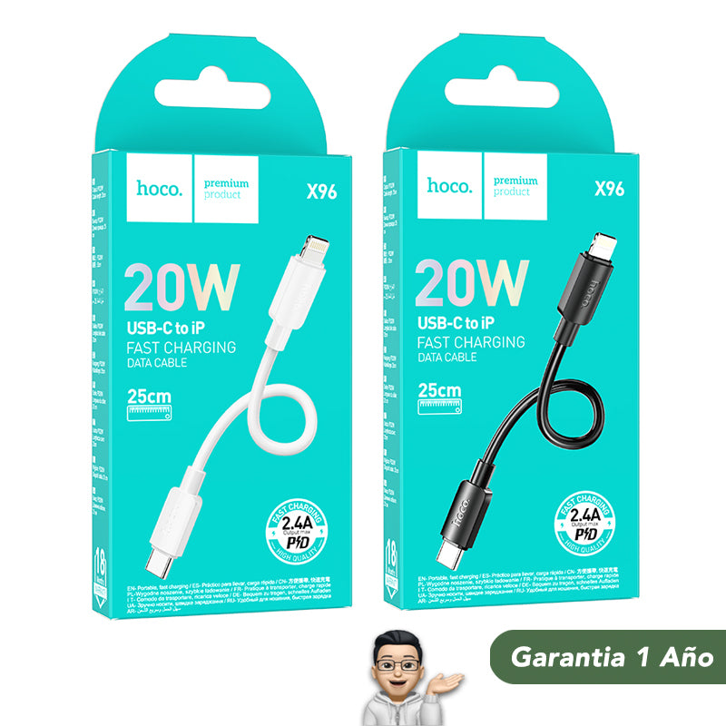 HOCO X96 Cable Tipo C para iPhone / 20 Watts / 0.25 metros