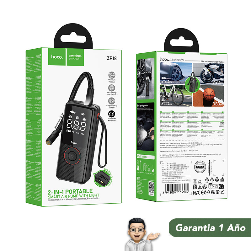 HOCO ZP18 Inflador de llantas portátil