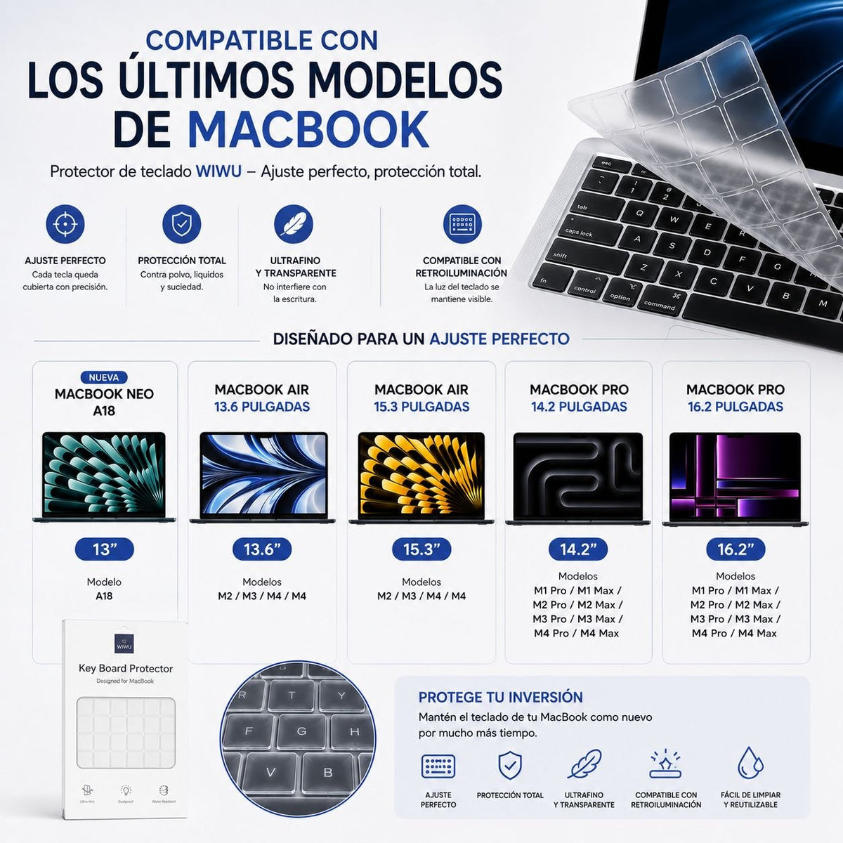 WIWU key Board - Protector de teclado para MacBook