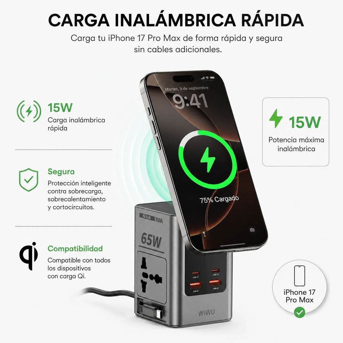 WIWU Wi-W040 Estación de carga 8 en 1 carga rápida