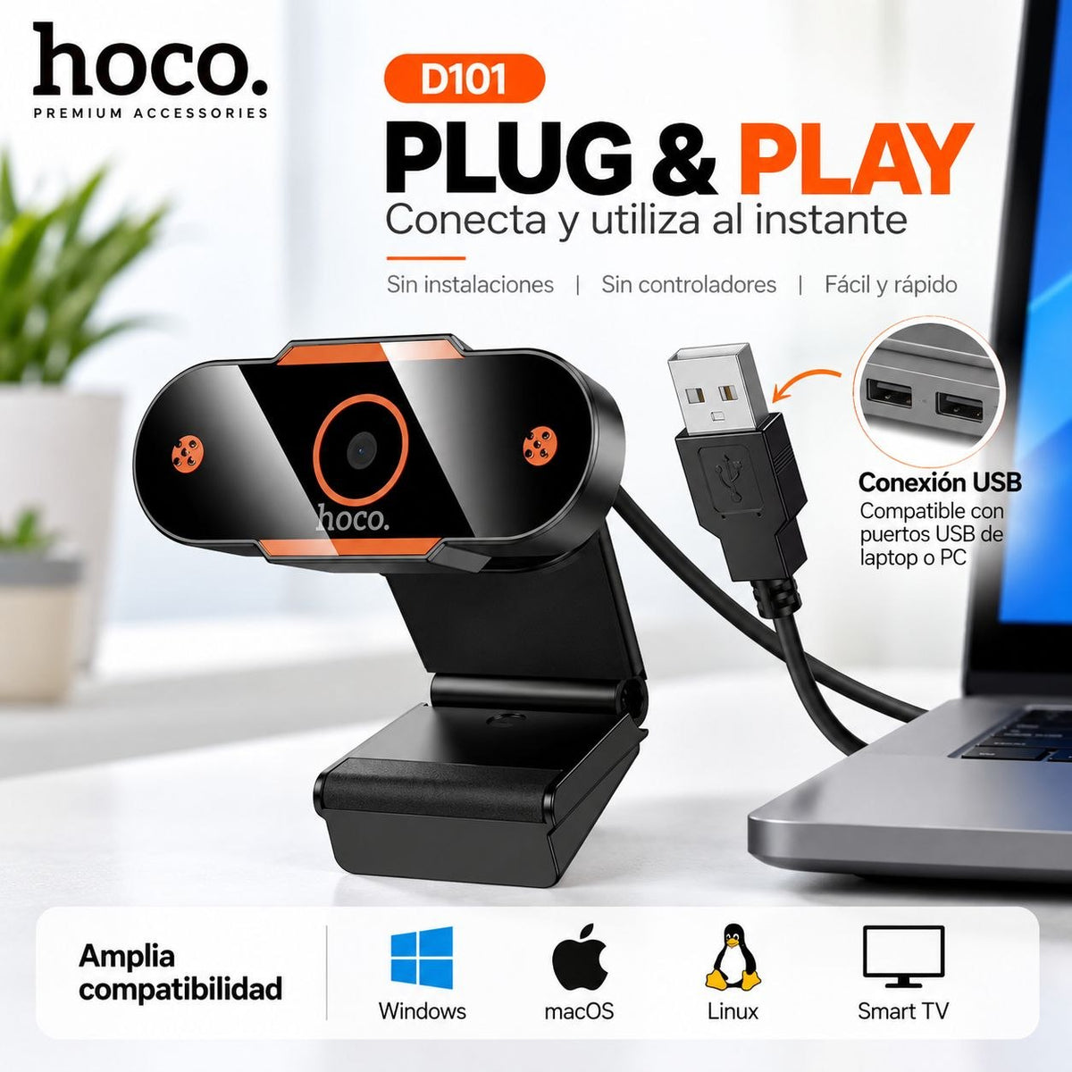 HOCO D101 Cámara Web con ENC
