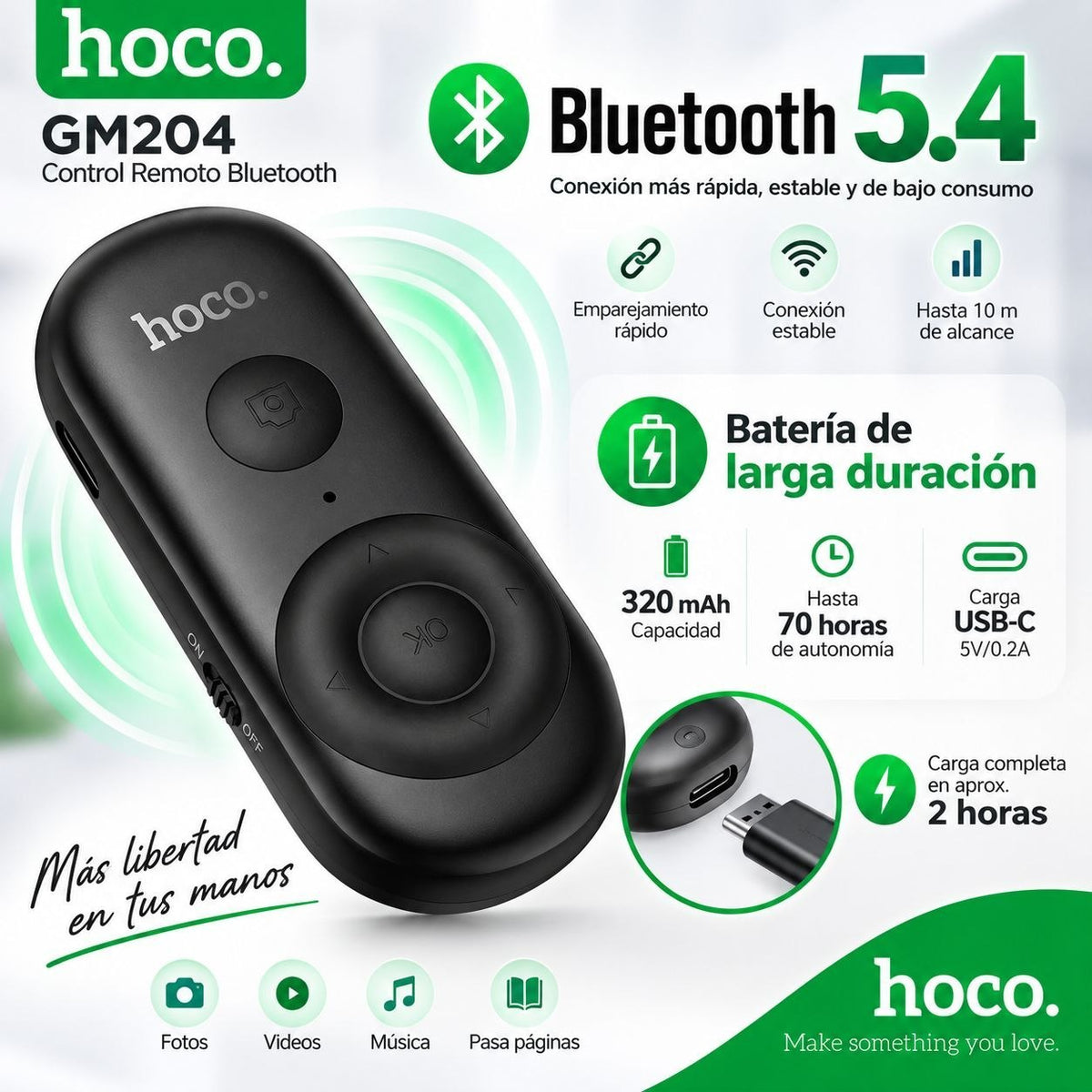 HOCO GM204 Control remoto Bluetooth