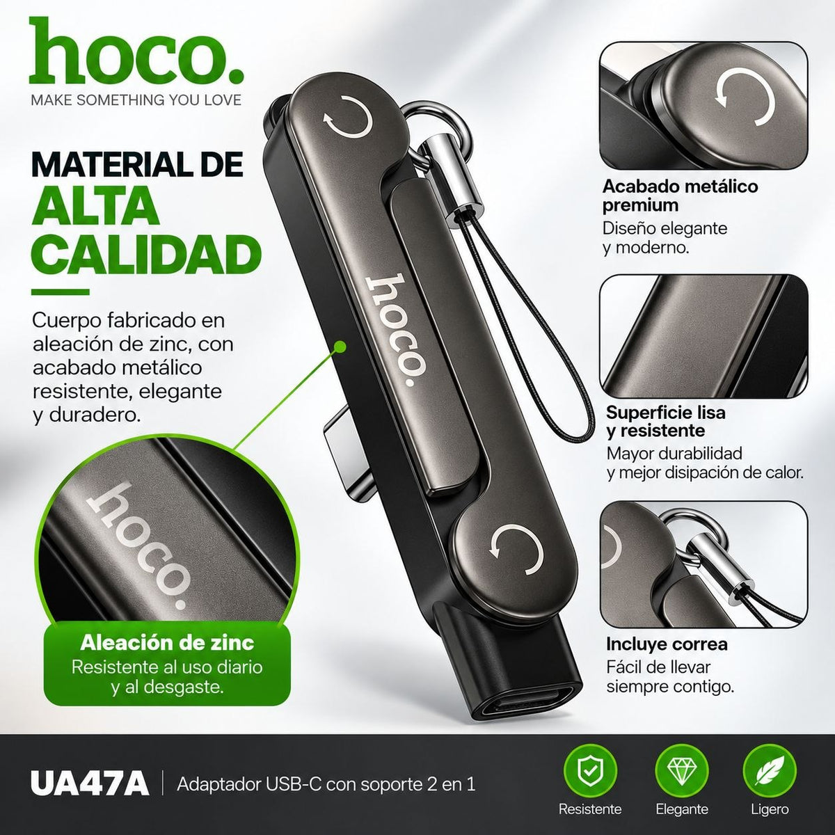 HOCO UA47-A Adaptador de carga y soporte