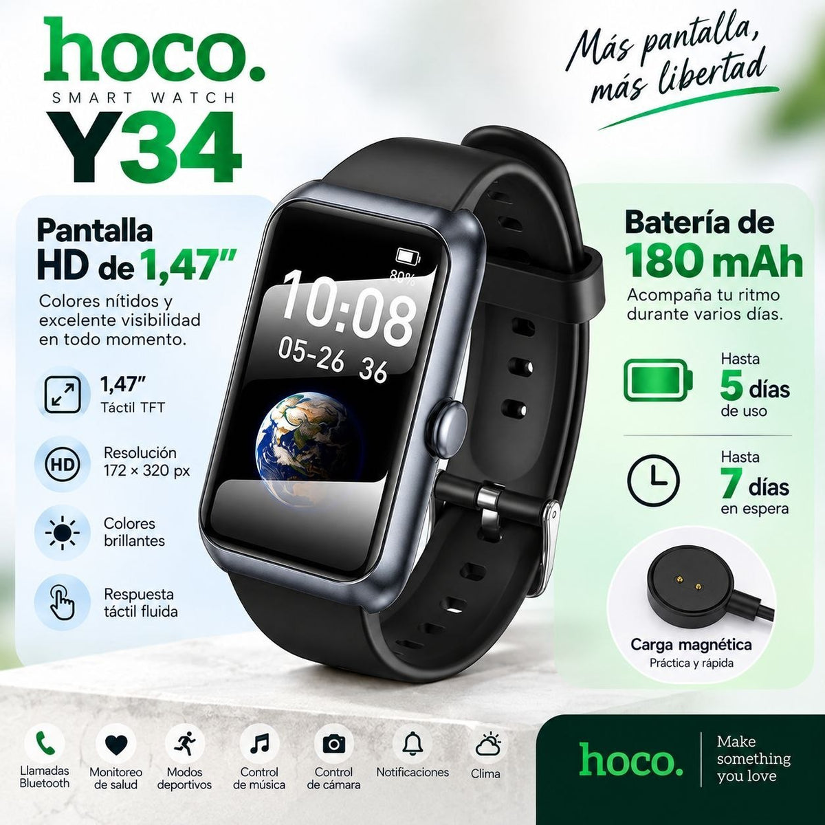 HOCO Y34 Smart Watch Soporta Llamadas