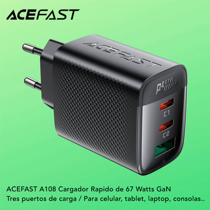 ACEFAST A108 Cargador Rápido GaN a 67 Watts