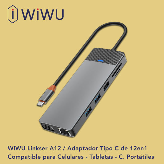 WIWU Linkser A12  Adaptador HUB Tipo-C 12en1