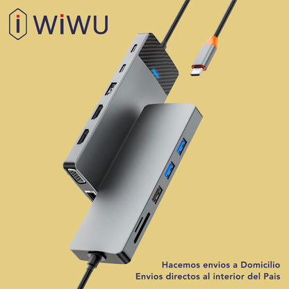 WIWU Linkser A12  Adaptador HUB Tipo-C 12en1