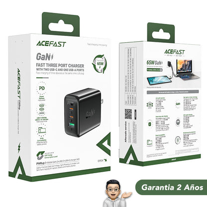 ACEFAST A43  Cargador Rápido GaN a 65 Watts