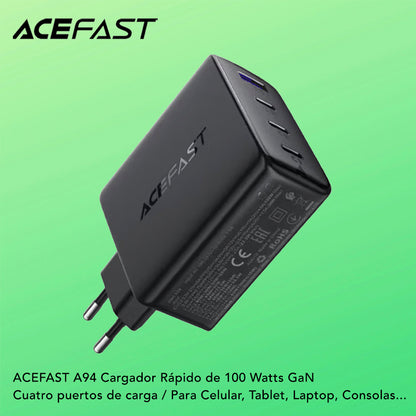 ACEFAST A94 Cargador Rápido GaN a 100 Watts