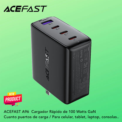 ACEFAST A96  Cargador Rápido GaN a 100 Watts