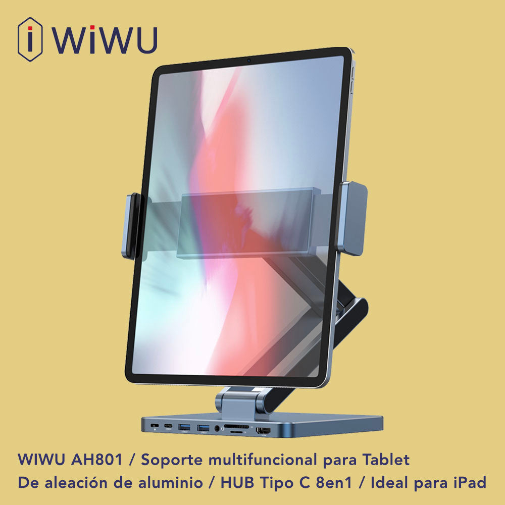 WIWU Soporte Multifuncional Hub 8en1 para tablet