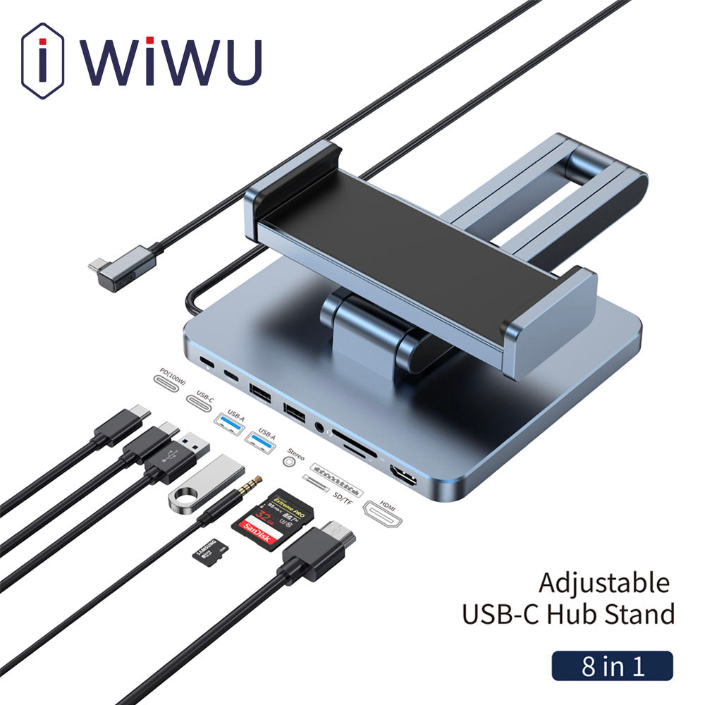 WIWU Soporte Multifuncional Hub 8en1 para tablet