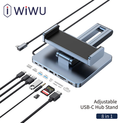 WIWU Soporte Multifuncional Hub 8en1 para tablet