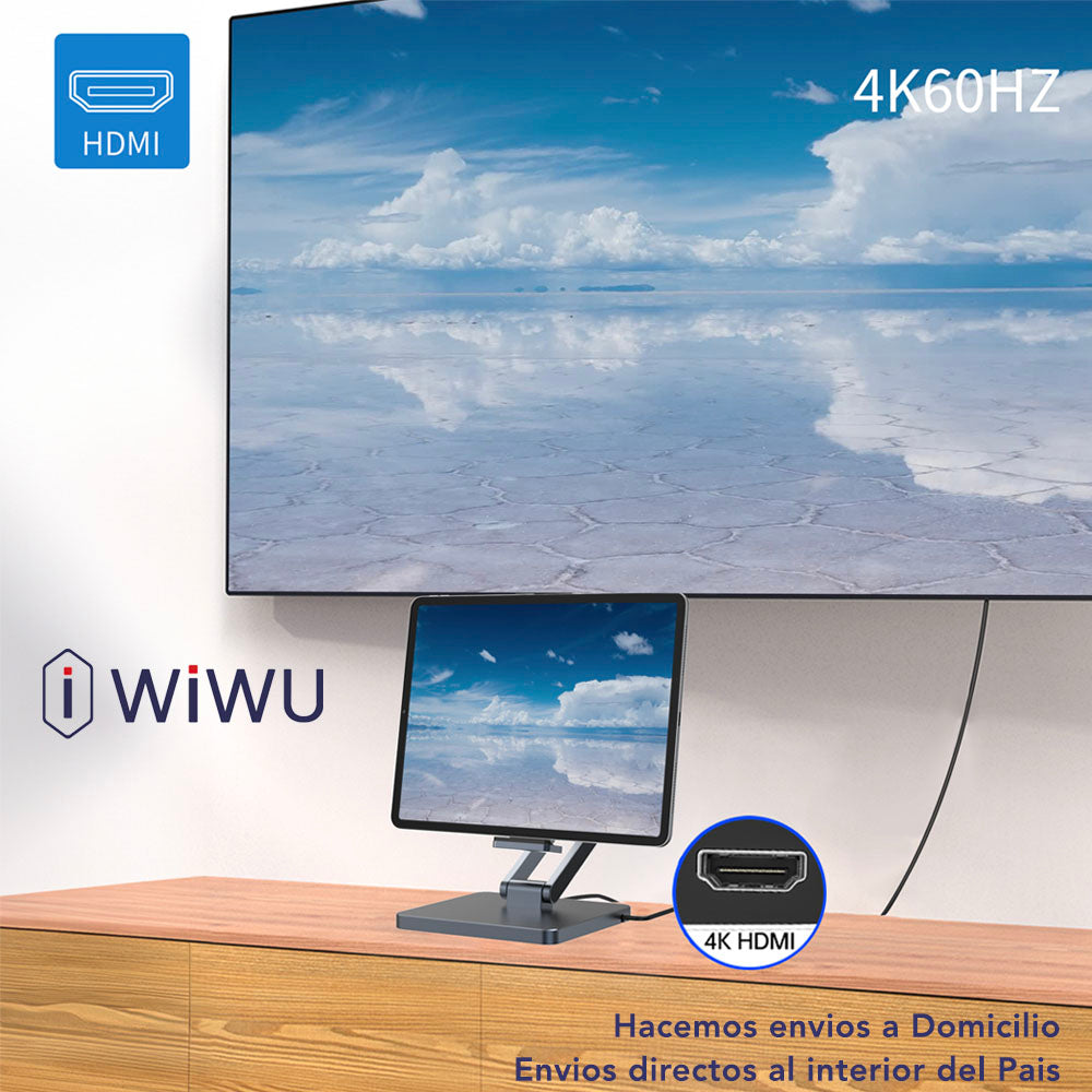 WIWU Soporte Multifuncional Hub 8en1 para tablet