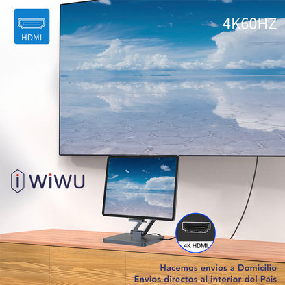 WIWU Soporte Multifuncional Hub 8en1 para tablet