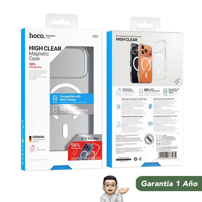 HOCO AS4 Funda Magsafe de alta Transparencia