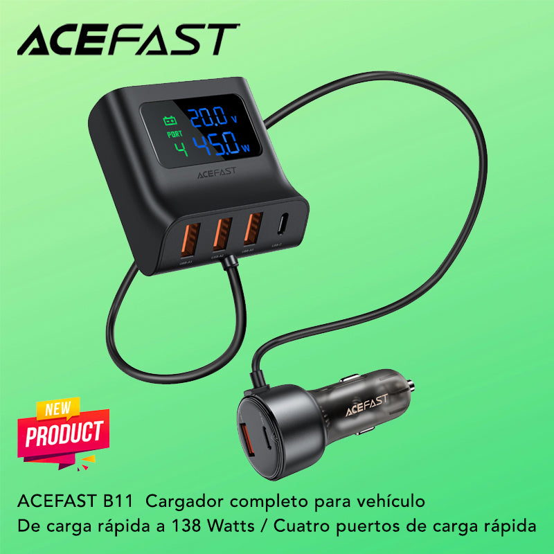 ACEFAST B11 Cargador de Auto Súper Rápido / 138 Watts