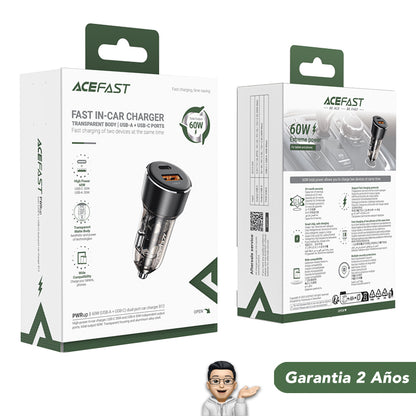 ACEFAST B12 Cargador de Auto Súper Rápido / 60 Watts