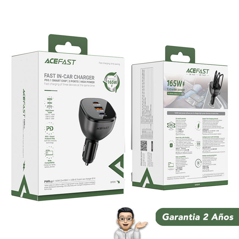 ACEFAST B14 Cargador de Auto Súper Rápido / 165 Watts