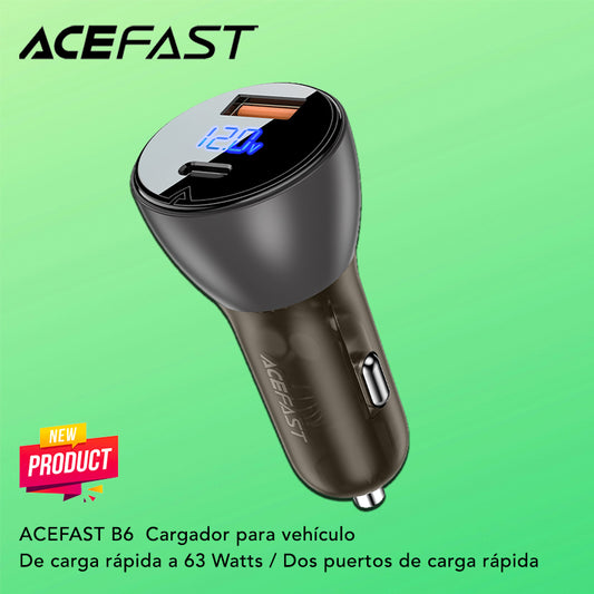ACEFAST B6 Cargador de Auto Súper Rápido / 63 Watts