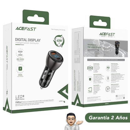 ACEFAST B6 Cargador de Auto Súper Rápido / 63 Watts