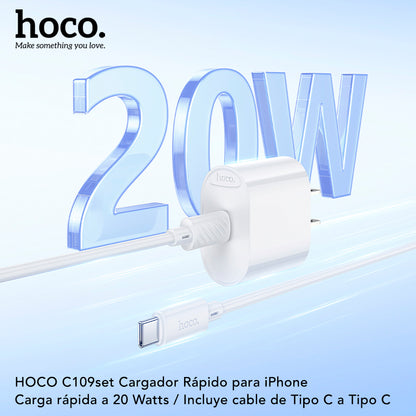 HOCO C109 set Cargador Rápido 20 Watts