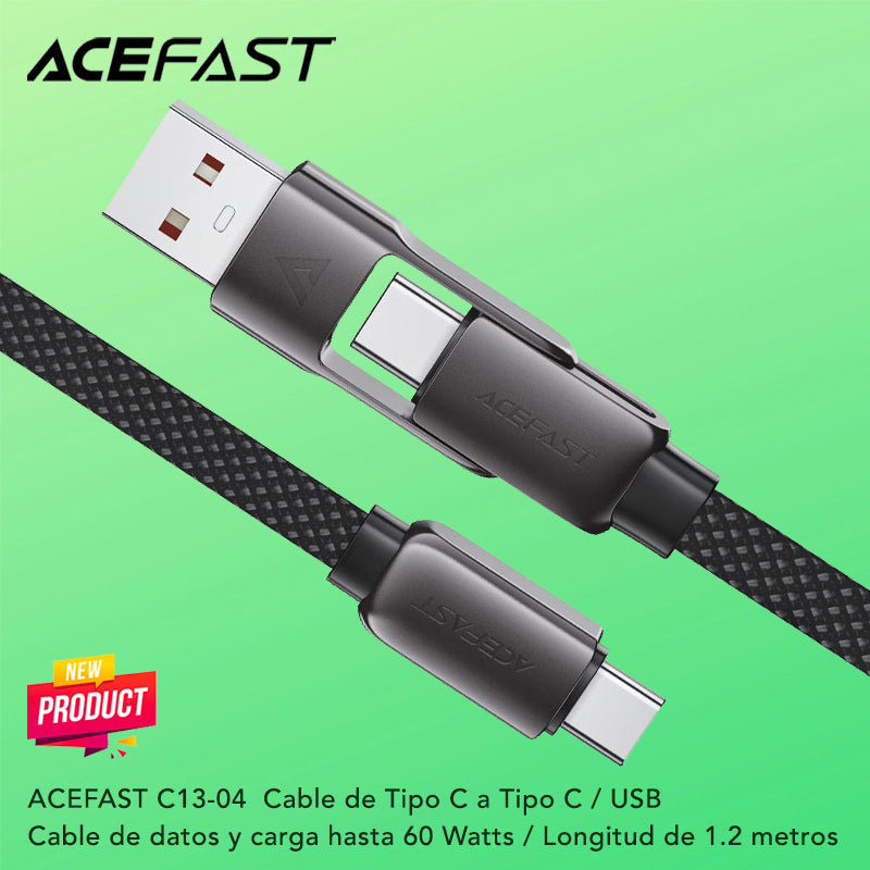 ACEFAST C13-04 Cable Tipo C a Tipo C a 60 Watts 2en1