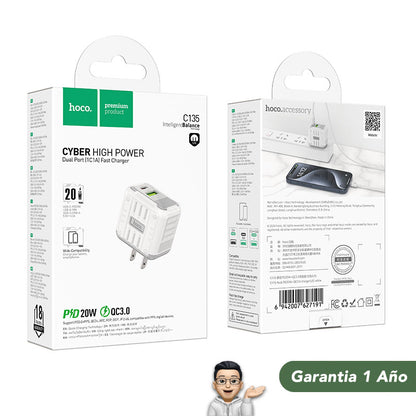 HOCO C135 Cargador Rápido 20 Watts